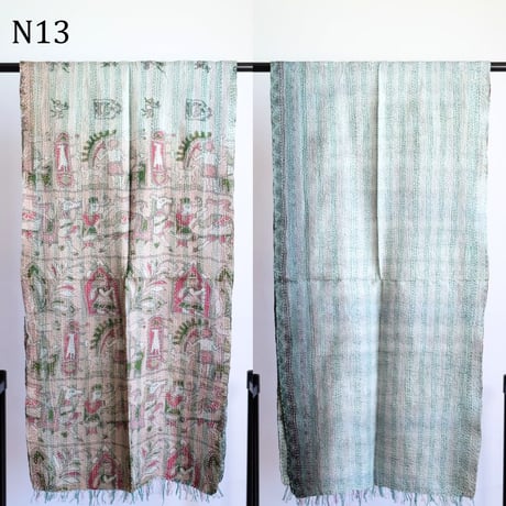 シルクカンタ　ストール　約50×200cm　インド刺し子布　N11～N20