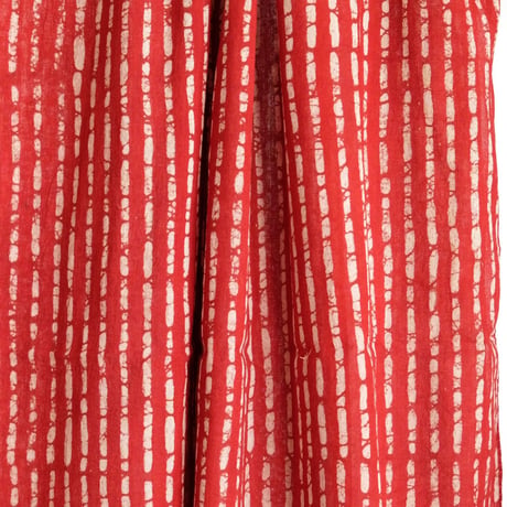 インド綿　ストール　ブロックプリント　約54×195cm　レッド　4種類