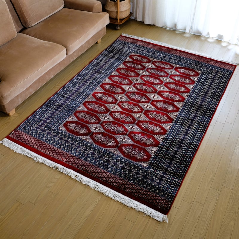トライバルラグ ヴィンテージ家具 210×126cm 手織り 絨毯 カーペット