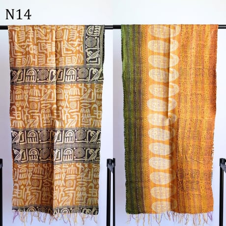 シルクカンタ　ストール　約50×200cm　インド刺し子布　N11～N20