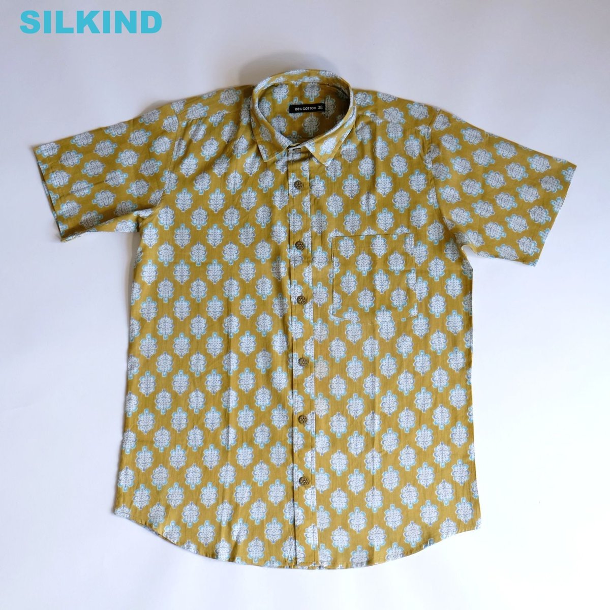 【収集癖さま専用】美品✨Y's ドットプリント ショートスリーブ シャツ ショートスリーブシャツ ブロックプリント Medium/Large