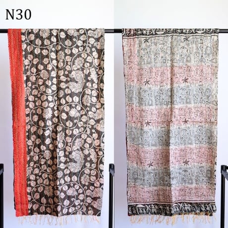 シルクカンタ　ストール　約50×200cm　インド刺し子布　N21～N30