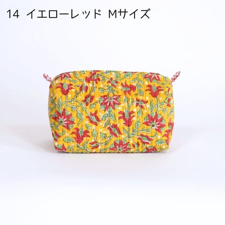 ポーチ インド綿 ブロックプリント Mサイズ 20種類