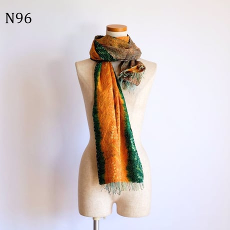 シルクカンタ　ストール　約50×200cm　インド刺し子布　N91～N100