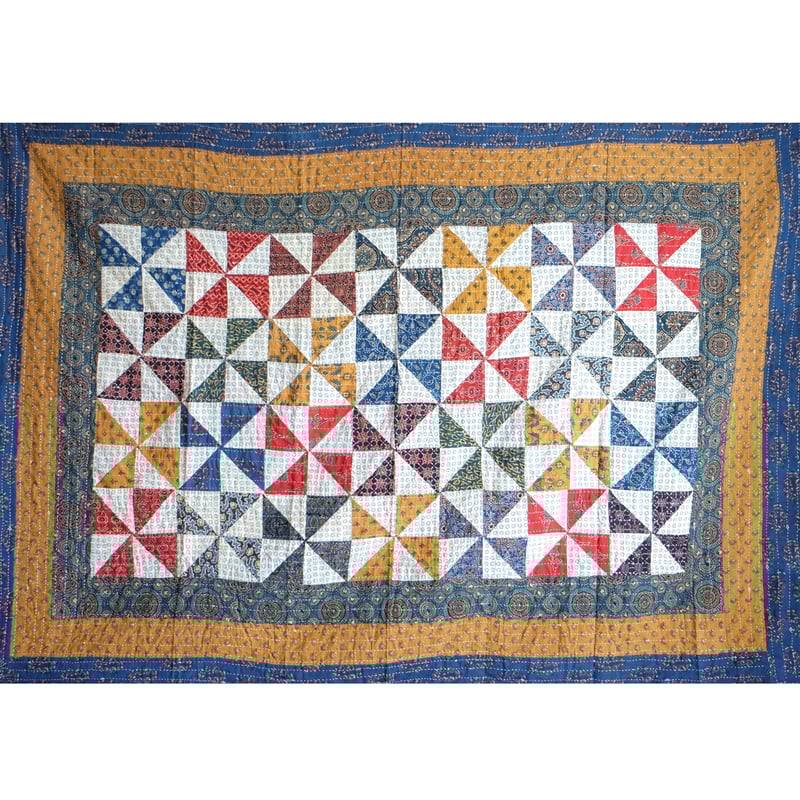 マルチクロス グドリ パッチワーク刺し子 約150×215cm インド綿