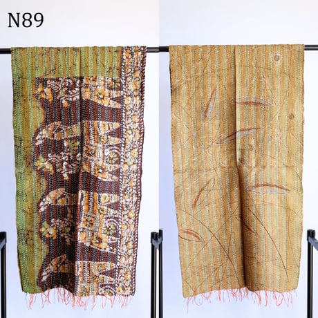 シルクカンタ　ストール　約50×200cm　インド刺し子布　N81～N90