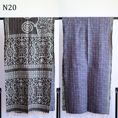 シルクカンタ　ストール　約50×200cm　インド刺し子布　N11～N20