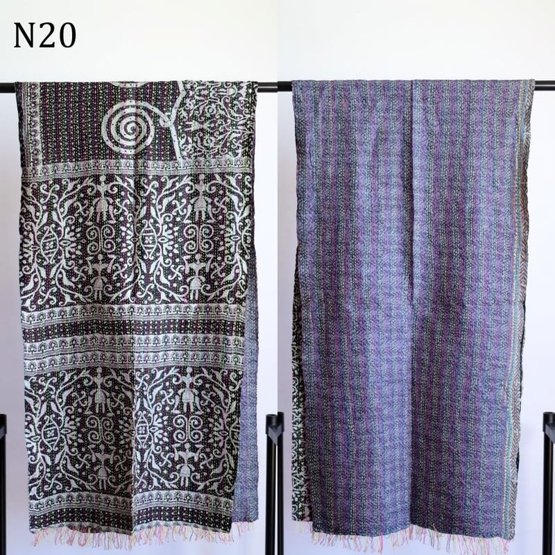 シルクカンタ ストール 約50×200cm インド刺し子布 N11～N20 | インド