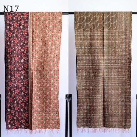 シルクカンタ　ストール　約50×200cm　インド刺し子布　N11～N20