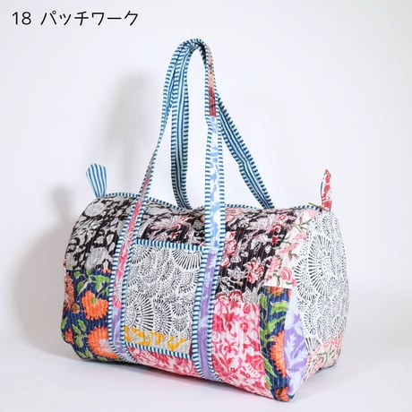 ダッフルバッグ インド綿 ブロックプリント Lサイズ 01～20