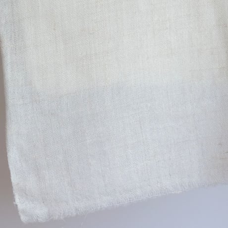 パシュミナ　ストール　手織り　約70×200cm　約80g　ナチュラルホワイト