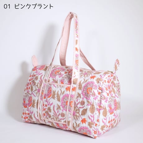 ダッフルバッグ インド綿 ブロックプリント Lサイズ 01～20