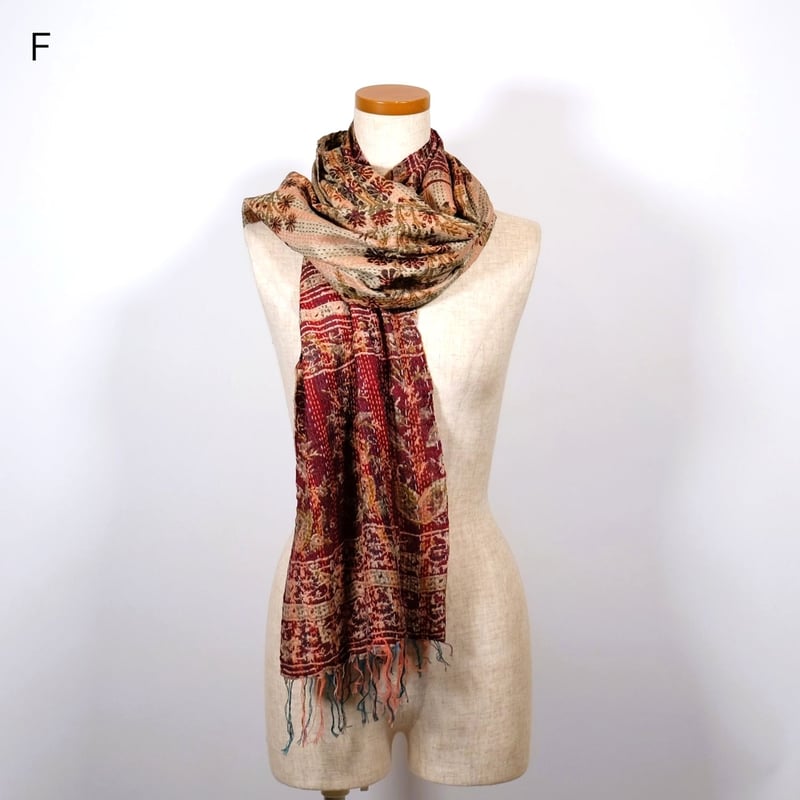 絞り　シルクストール　インドの伝統手工芸品 絞り シルクストール インドの伝統手工芸品 絞りシルクストール