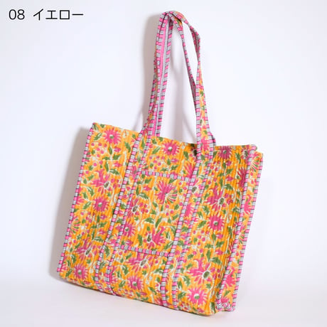トートバッグ インド綿 ブロックプリント Mサイズ 01～10