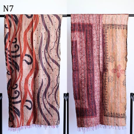 シルクカンタ　ストール　約50×200cm　インド刺し子布　N1～N10