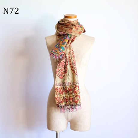 シルクカンタ　ストール　約50×200cm　インド刺し子布　N71～N80