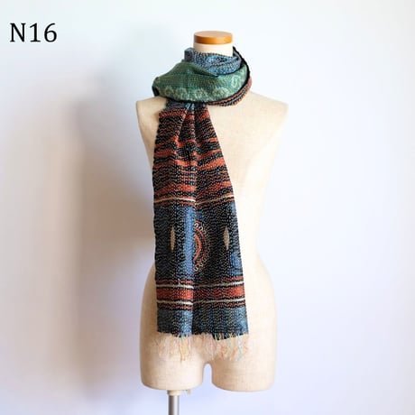 シルクカンタ　ストール　約50×200cm　インド刺し子布　N11～N20