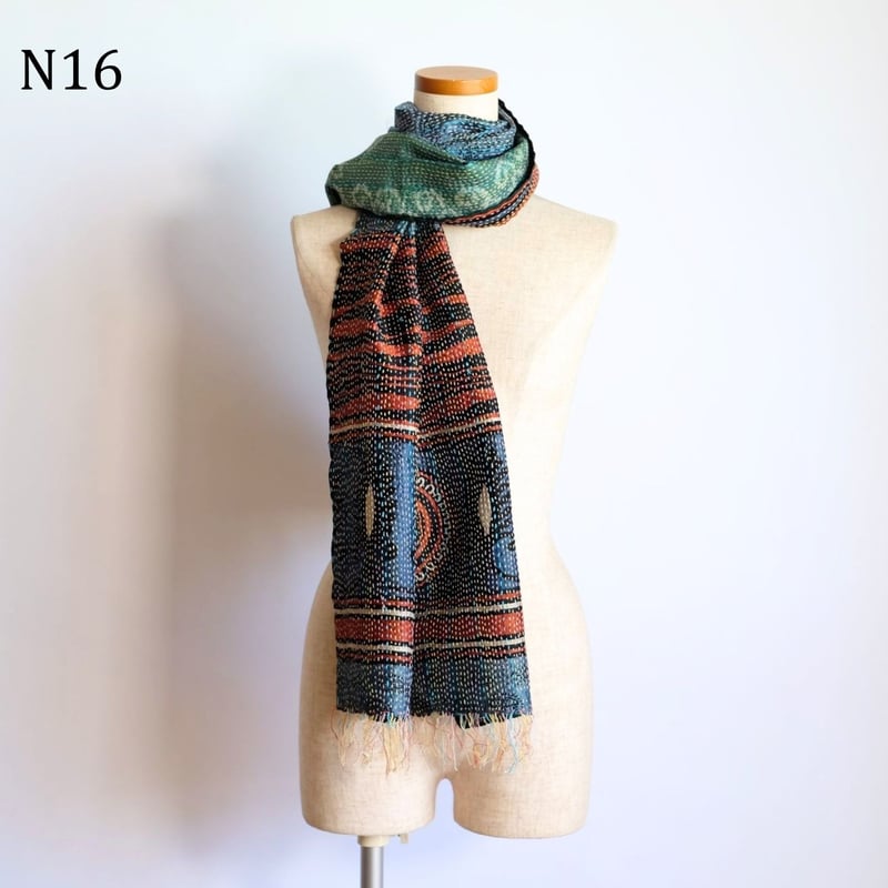 シルクカンタ ストール 約50×200cm インド刺し子布 N11～N20 | インド