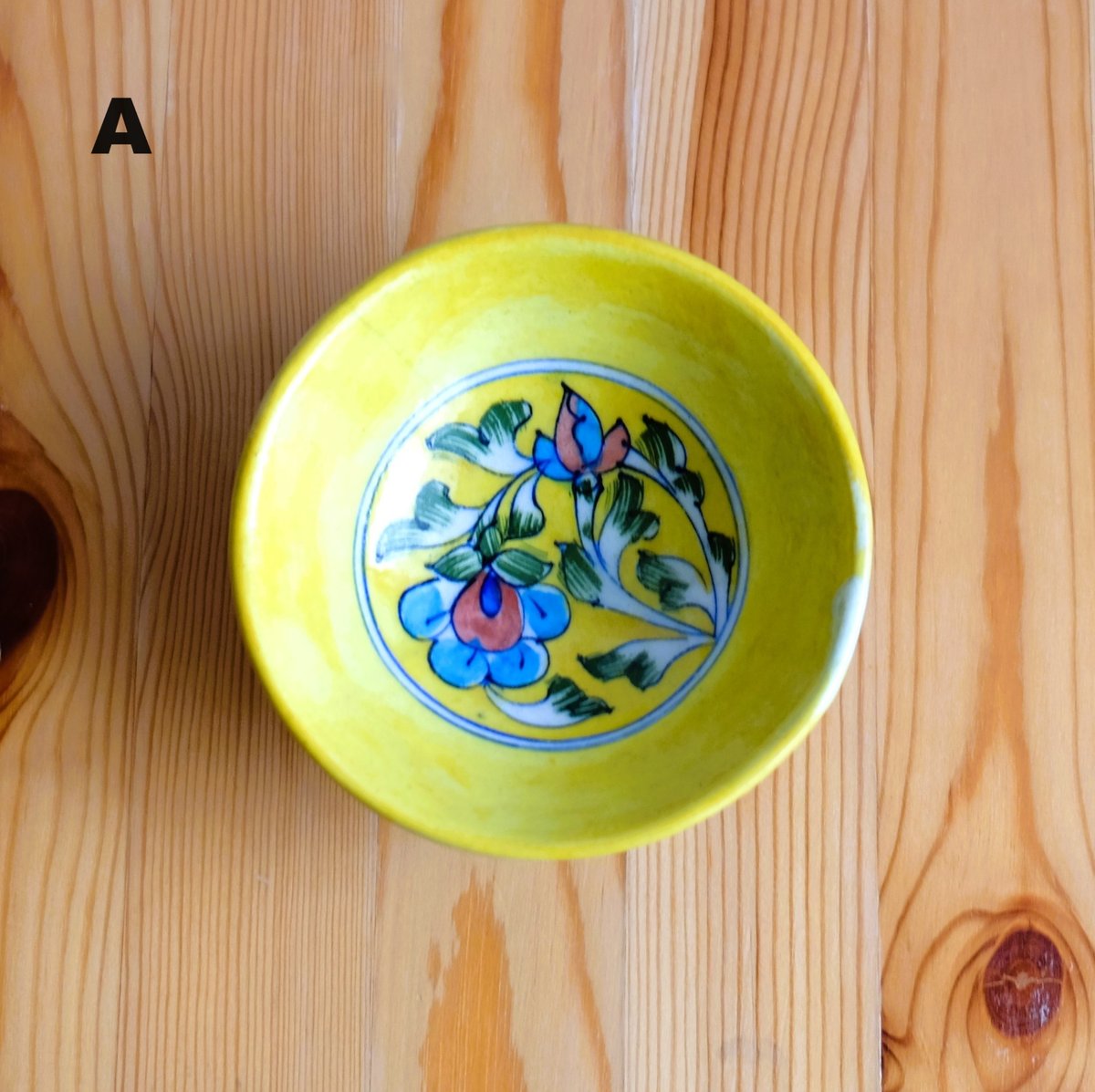 陶器小物入れ インド ブルーポタリー 小サイズ 小花柄 | インド雑貨の