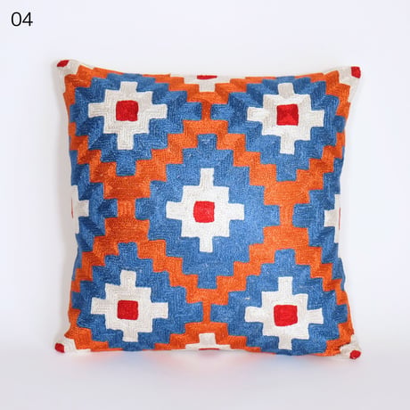 シルク刺繍　クッションカバー　正方形　約40x40cm　10種類