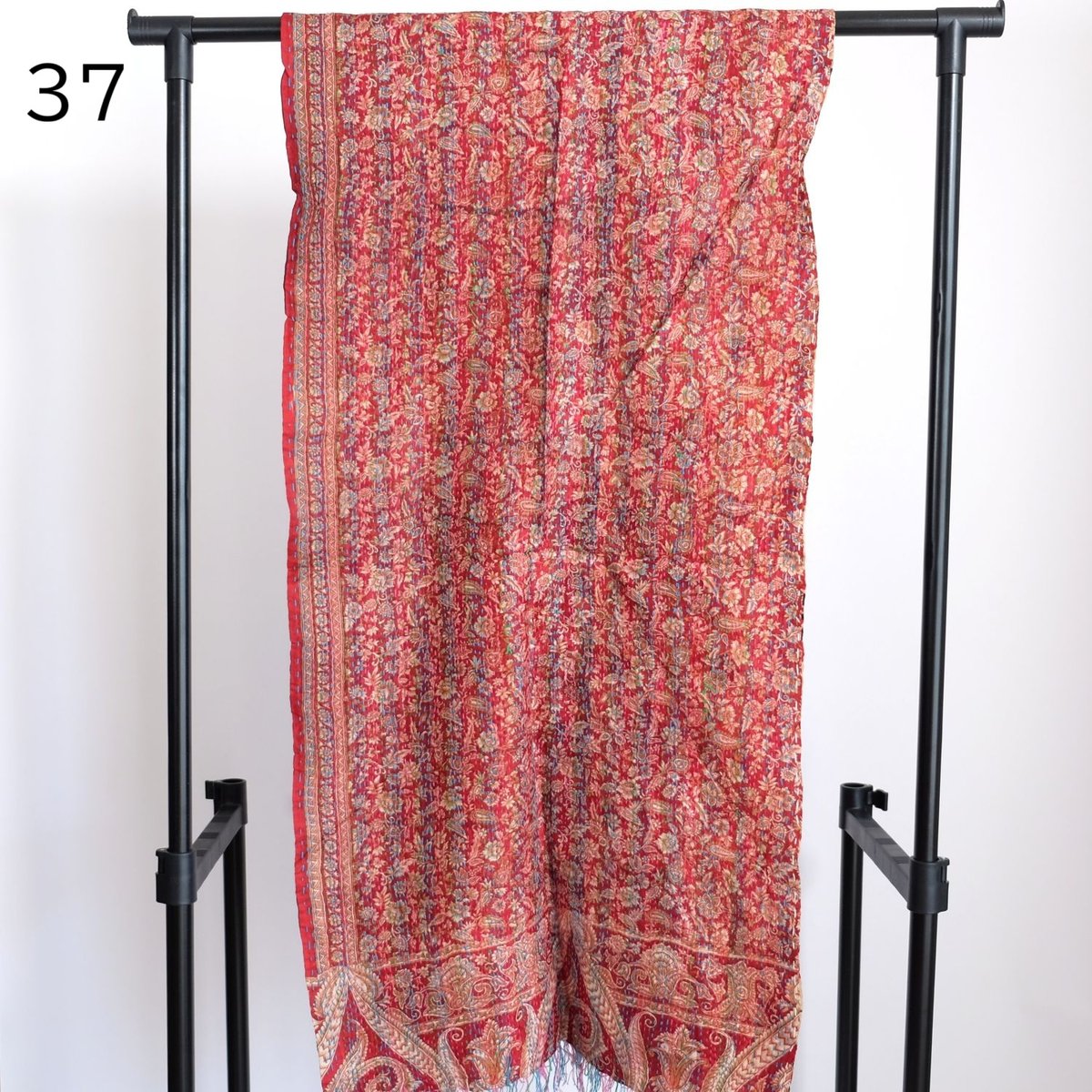 シルクカンタ ストール 約50×200cm インド刺し子布 33-37 | インド雑貨