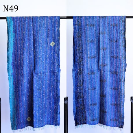 シルクカンタ　ストール　約50×200cm　インド刺し子布　N41～N50