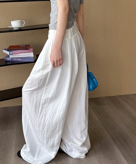 asymmetrical draped wide pants /3color　　IR1636
