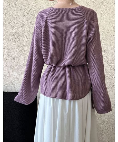 waist mark cutout knit pullover　　IR1457