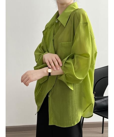 draped sheer shirt /3color　　IR1655