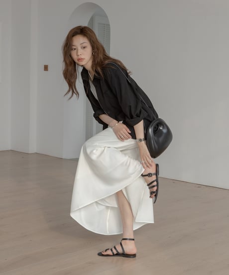 loose lapel cotton shirt　　IR1343