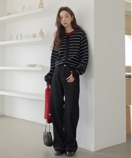 high waist wash denim /2color　IR1582