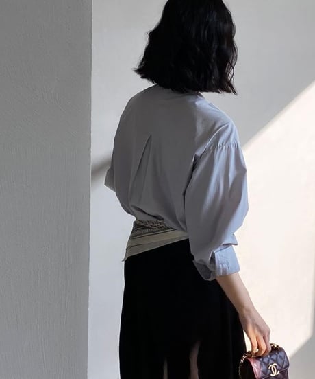 pleated design bow tie blouse　/2color　IR1618