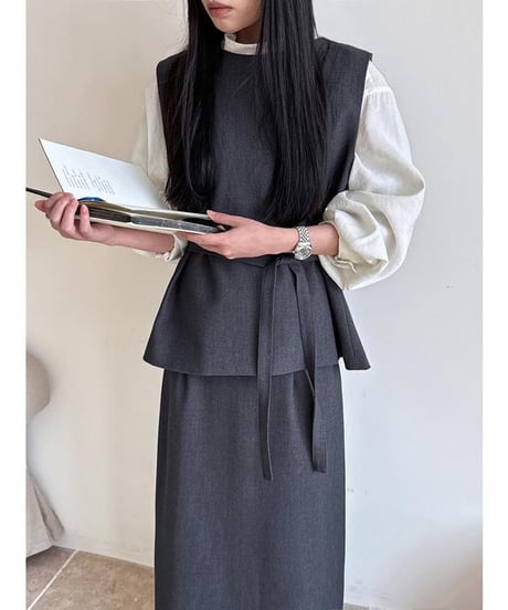 design vest & skirt setup /2color　　IR1633