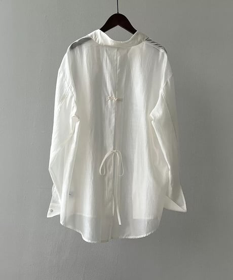 double ribbon back slit shirt /5color　　IR1667