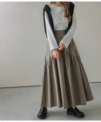 tiered gathered flare skirt /4color　　IR1681
