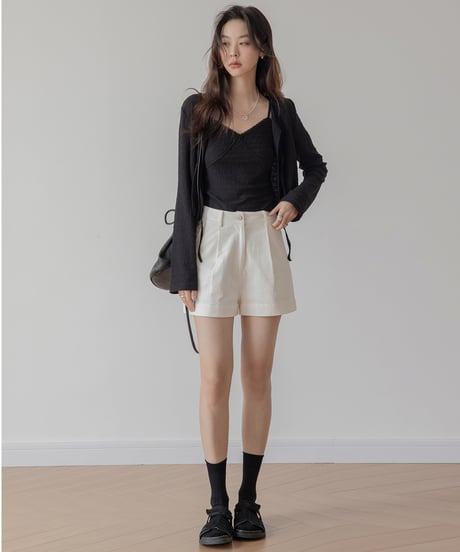 tucked high waist short pants　IR1382