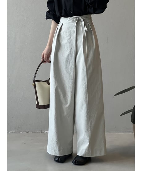 wide leg tuck pants /3color　　IR1611