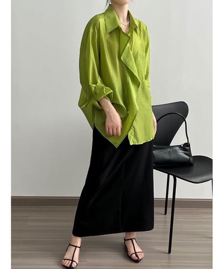 draped sheer shirt /3color　　IR1655
