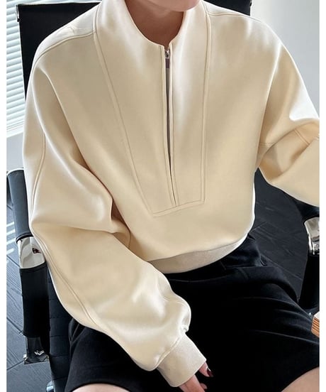 half zip short sweatshirt /3color　　IR1600