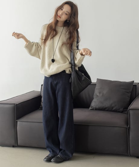 high waist wash denim /2color　IR1582