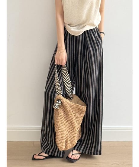 stripe wide pants　　IR1661