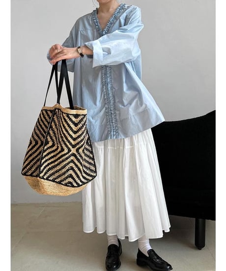 frill design 2way blouse /2color　　IR1627