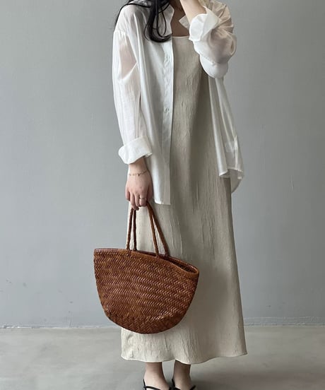 double ribbon back slit shirt /5color　　IR1667