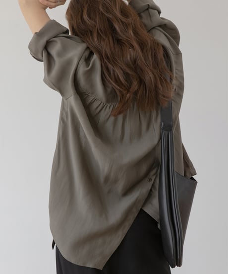 back slit sheer shirt　　IR1342