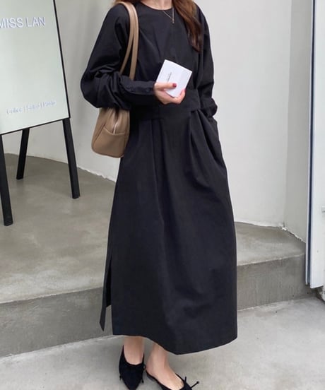 waist belt side slit one piece /3color　　IR1535