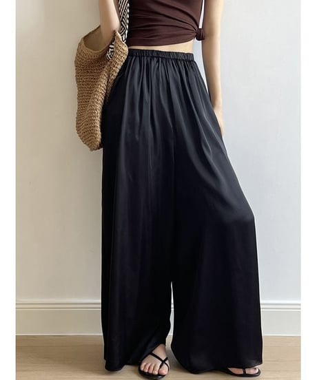semi glossy wide pants　　IR1441