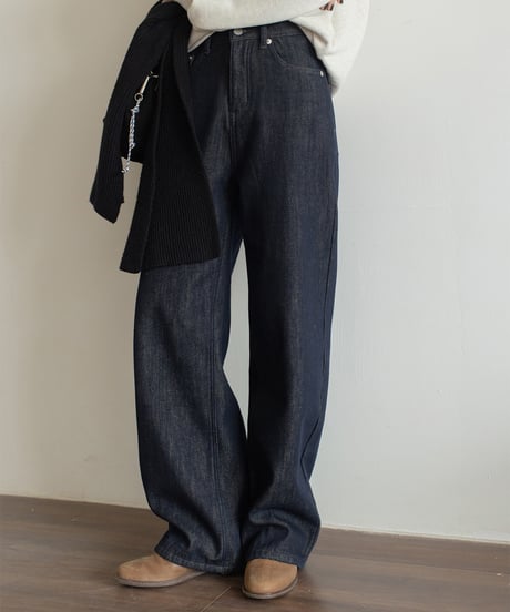 high waist wash denim /2color　IR1582