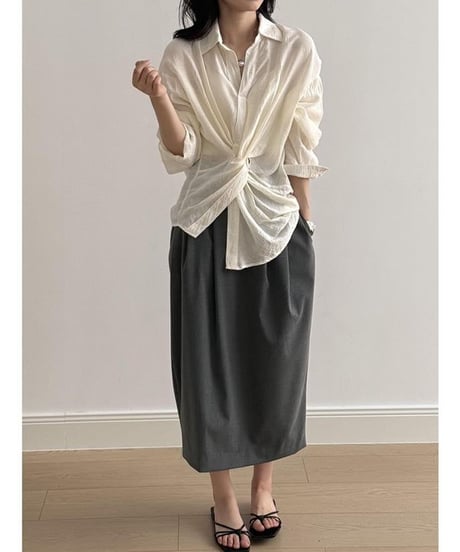back slit tuck skirt /2color　　IR1630