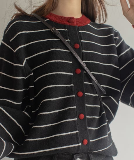 wool blend striped cardigan /3color　IR1569