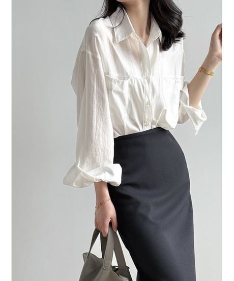 double pocket sheer shirt /3color　　IR1647